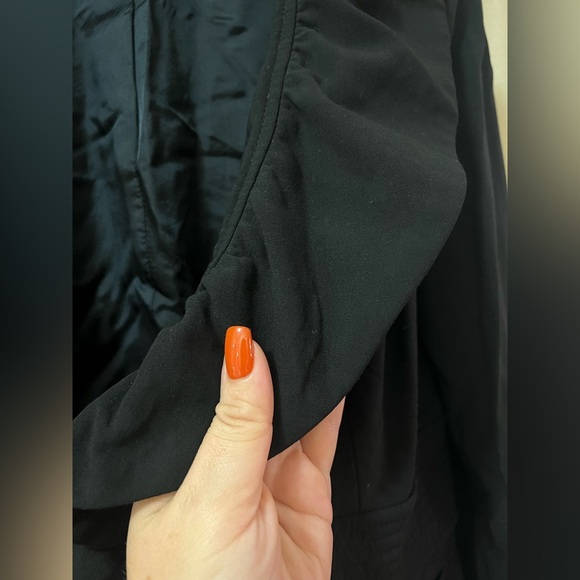 Armani Collezioni Black Wool Blazer Made in Italy Size 12 Button Up Ruffles - Picture 5 of 13